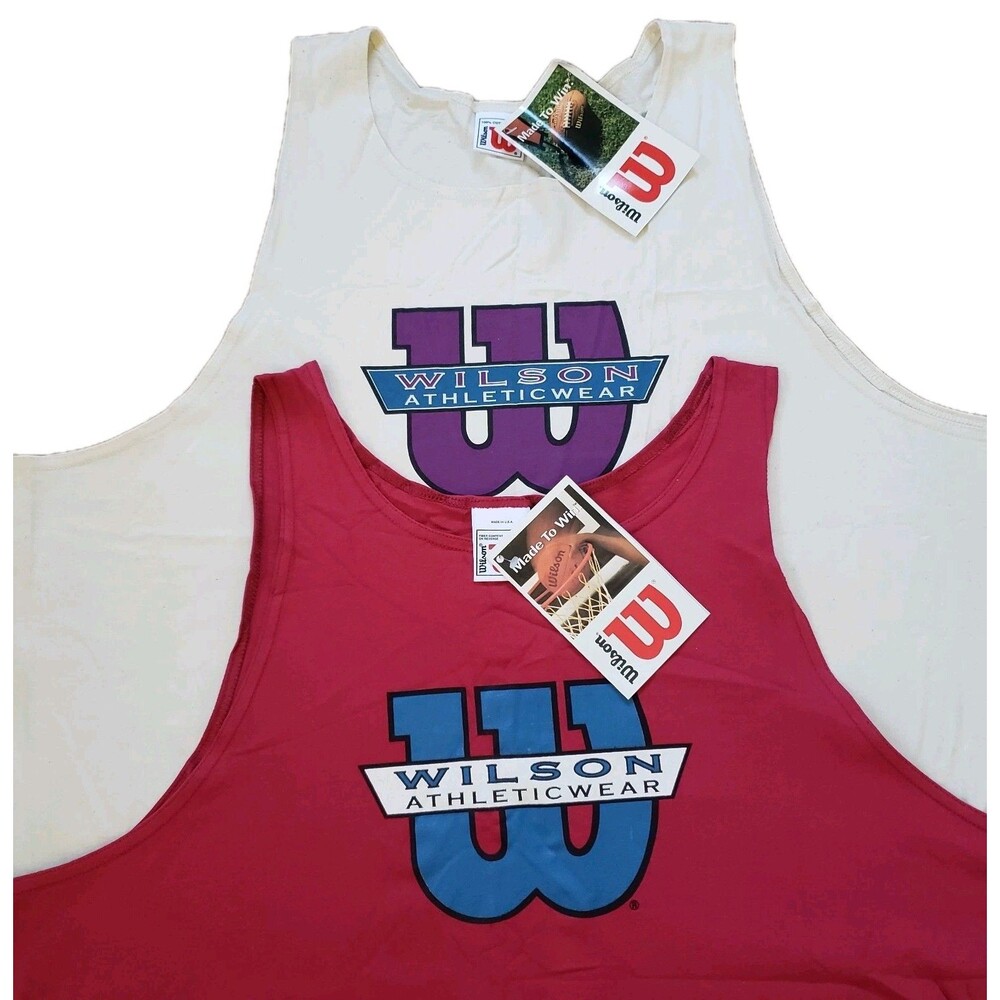 Lot Of 2 NWT Vintage 90s Wilson Athletic Wear Size 2XL USA Made Mens Tank Tops
